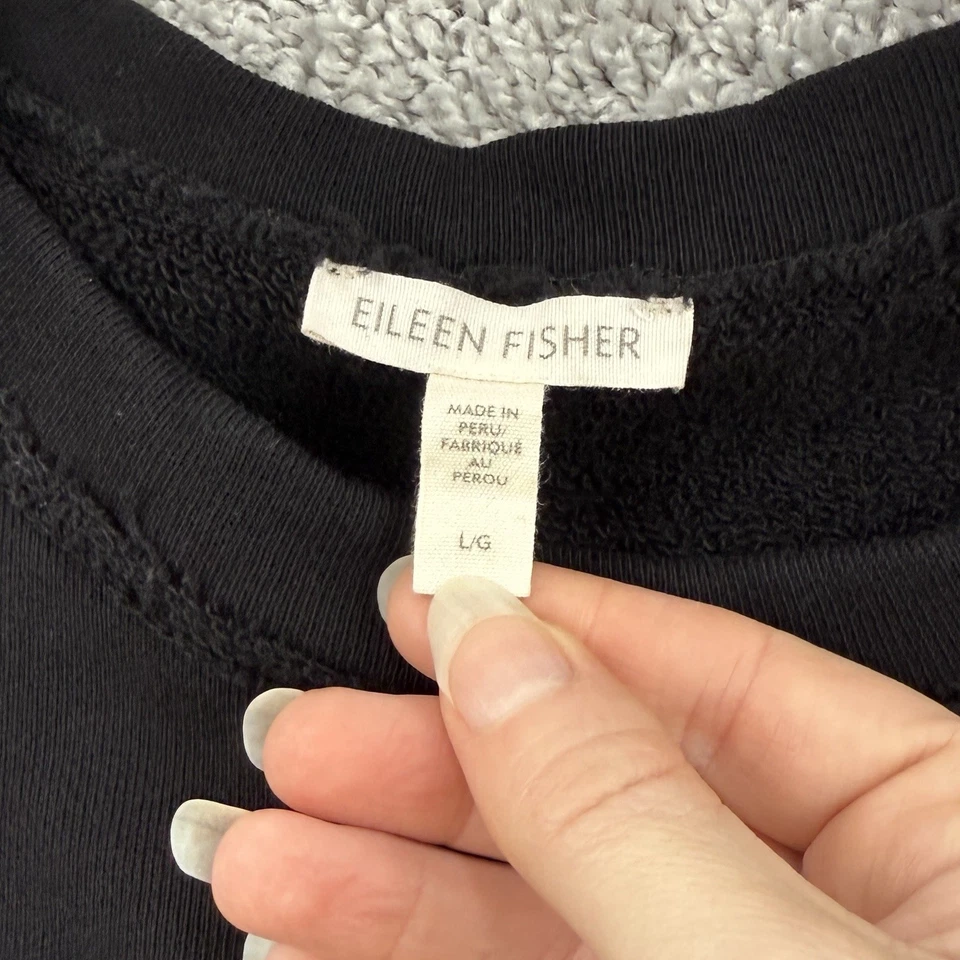 Vestido Eileen Fisher Mujer L Algodón Orgánico Forrado de Vellón Sostenible Mínimo Foto 2 de 4