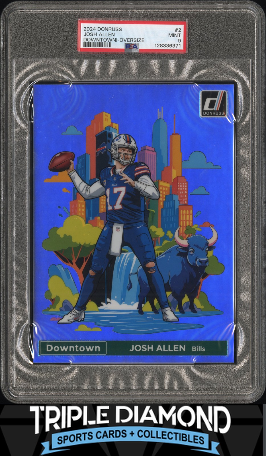 2024 Panini Donruss Josh Allen JUMBO Downtown! Bills PSA 9 Mint C296 view 1
