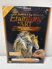 Royal  Langnickel Gold Foil Engraving Art Kit Horses 8"X10  