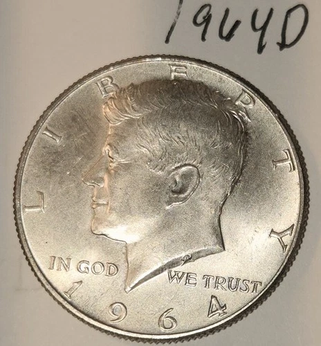 1964 D Kennedy Half Dollar Uncirculated 90% Silver