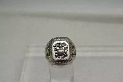 Vintage Sterlingsilber UNITED STATES NAVY EAGLE Ring Größe 11 #