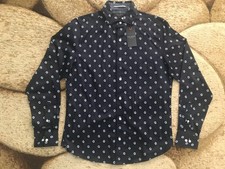 Ted Baker Soren L/S Button Shirt Mens Size Small Daisy Print Navy Blue NWT 175