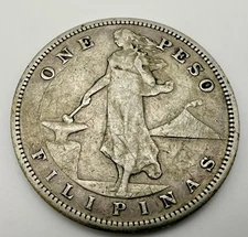 1911 S Peso US Philippines Key Date Coin 463K Mintage