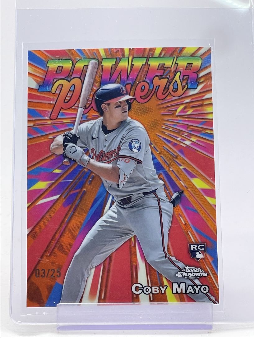 COBY MAYO 2025 TOPPS CHROME ROOKIE POWER PLAYERS ORANGE RC /25 Q1066