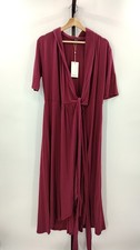 Quince Women Tencel Jersey Midi Wrap Dress Wine L