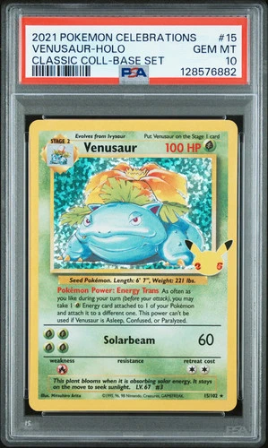 2021 Pokemon Celebrations Classic Collection Venusaur #15 Holo PSA 10 Gem Mint