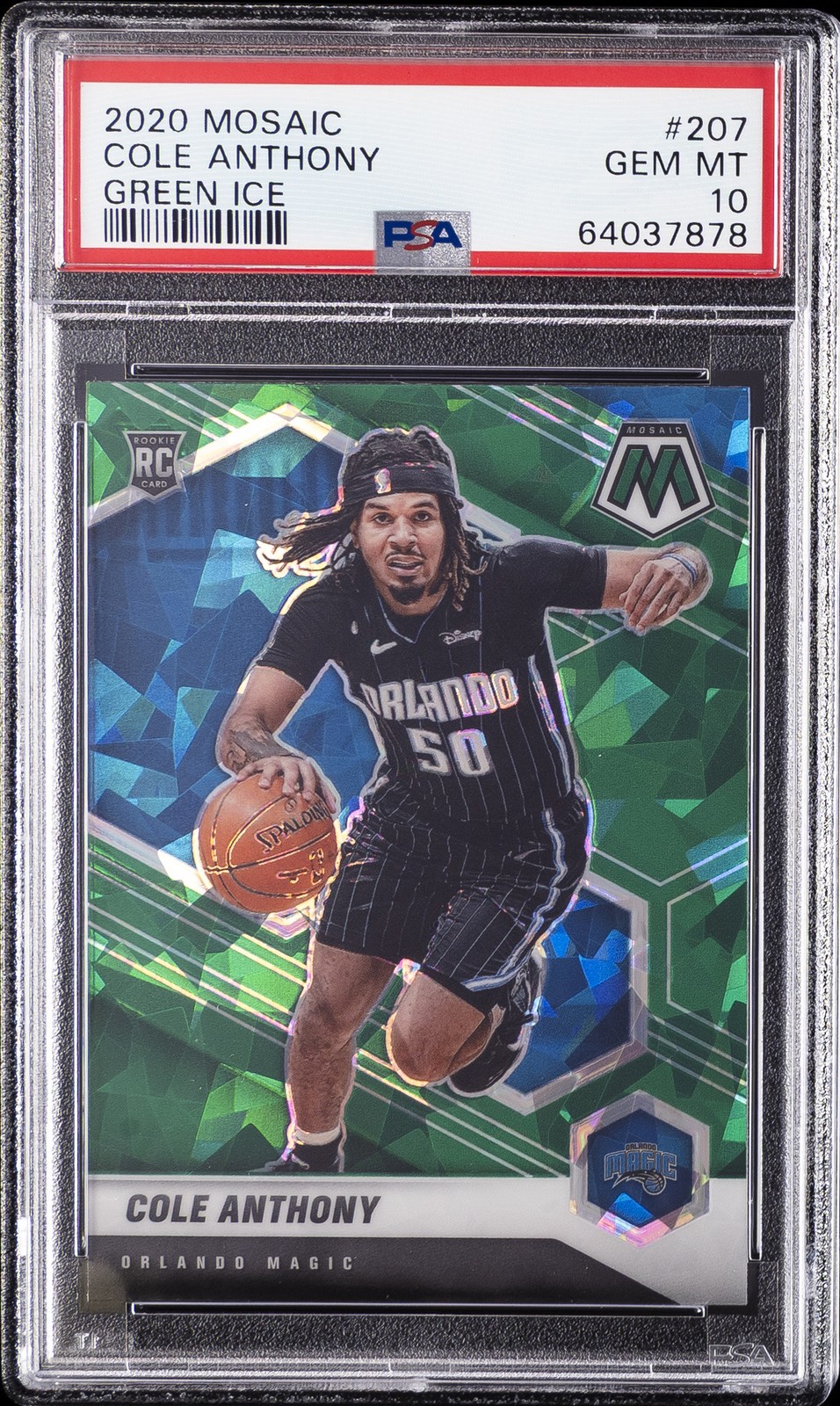 2020 PANINI MOSAIC GREEN ICE  #207 COLE ANTHONY PSA 10