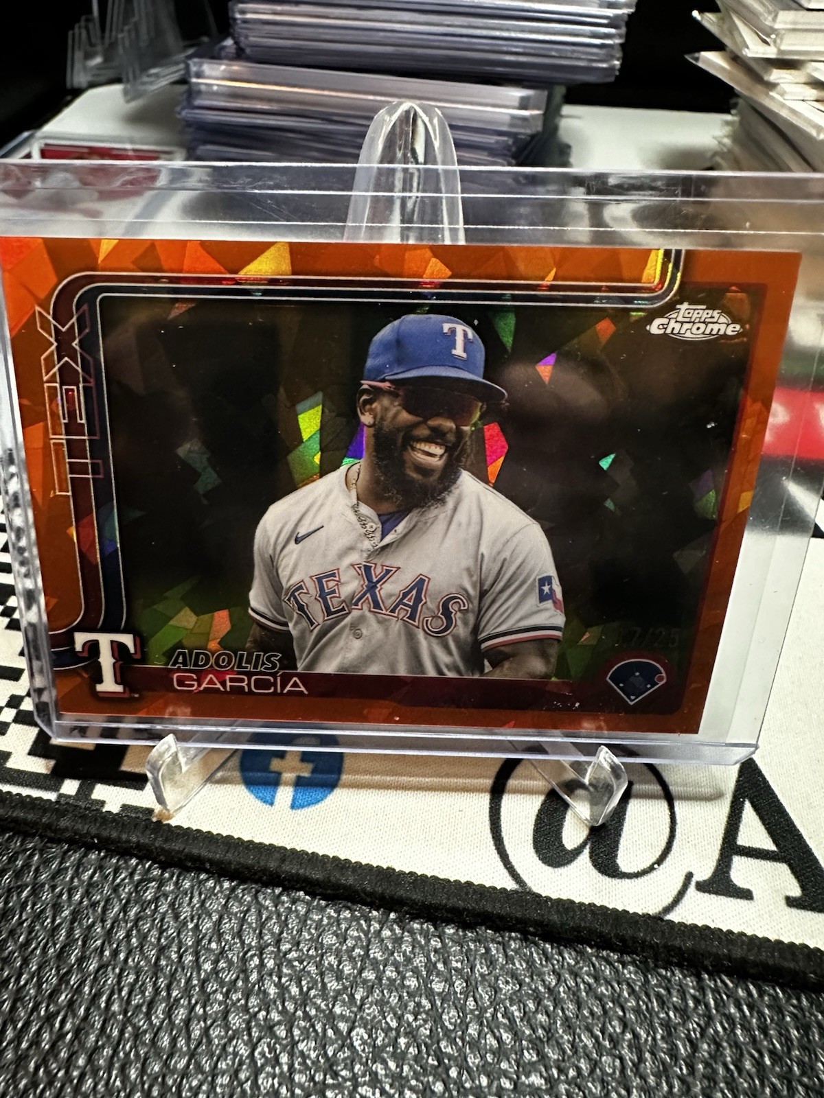 ADOLIS GARCIA 2025 TOPPS CHROME SAPPHIRE #293 IMAGE VARIATION REFRACTOR /25