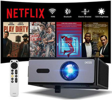 Outdoor Indoor Full HD 1080P Portable Movie Projector with WiFi and Bluetooth