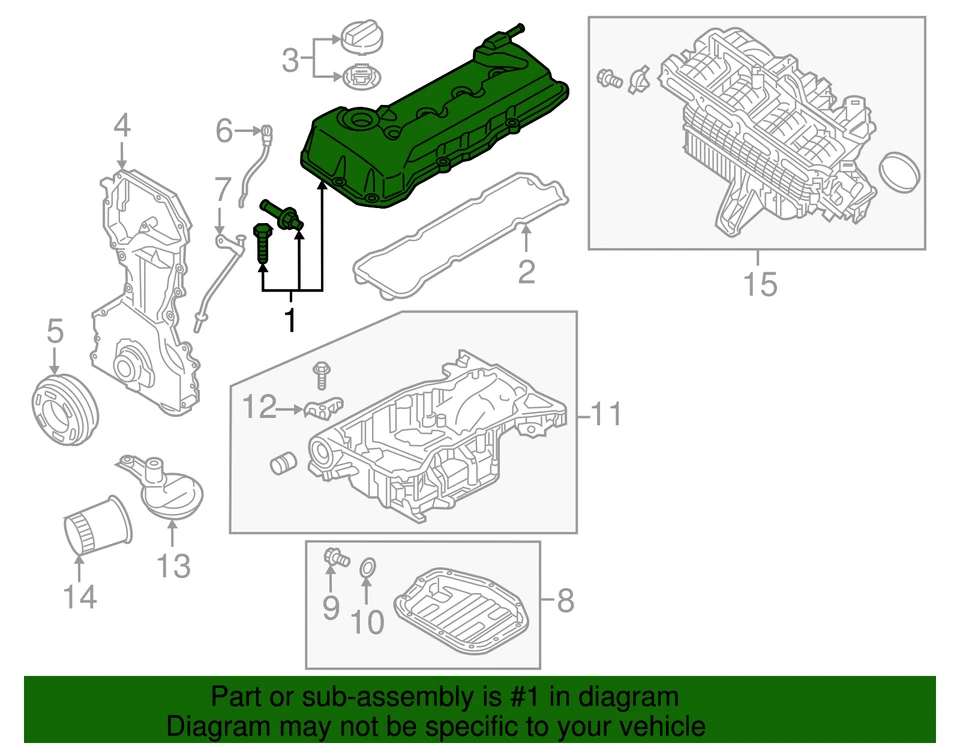 正品日产 Altima Rogue Pathfinder 2.5 发动机阀盖 — 第 3/3 张图片