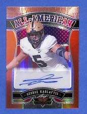 2022 Leaf Valiant - All-American George Karlaftis #AA-GK1 Orange #14/25 (AU, RC)
