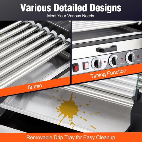 Flylapdo Electric Hot Dog Roller 7 Roller 18 Hot Dog Grill Cooker Machine LED Light 110V Portable Commercial Hot Dog Grill 1200w Bbq Accessories Picn Flylapdo Electric Hot Dog Roller 7 Roller 18 Hot Dog Grill Cooker Machine LED Light 110V Portable Commercial Hot Dog Grill 1200w Bbq Accessories Picn