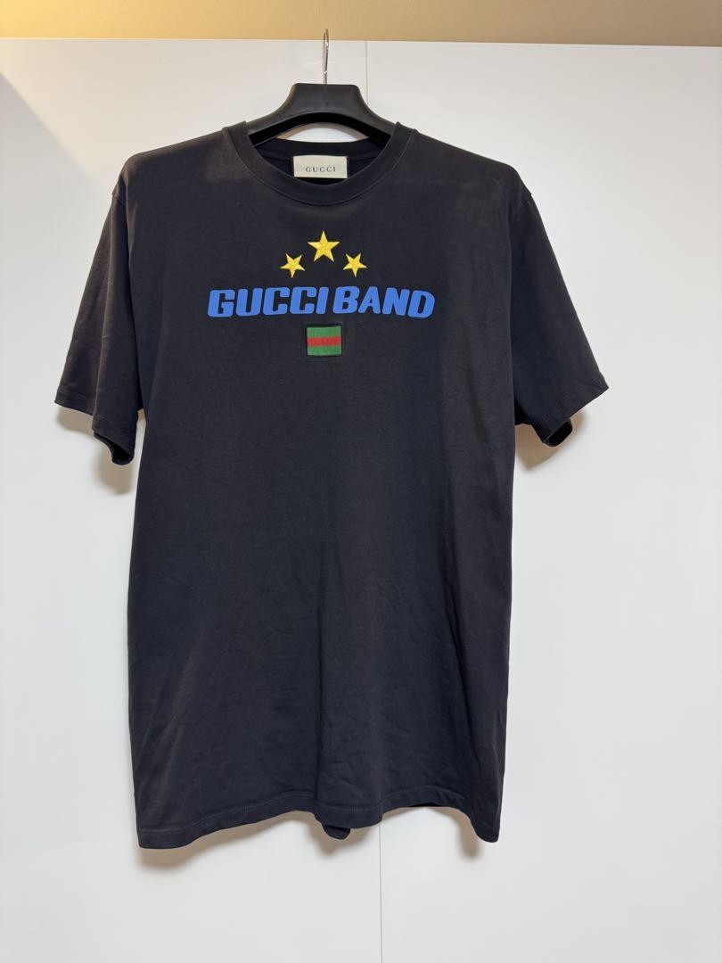 Gucci Logo Band Black Cotton T-Shirt for Men