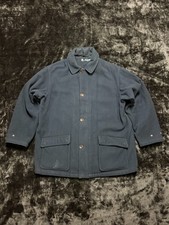 Vintage Polo Ralph Lauren Blue Wool Overcoat Jacket Preppy Workwear - Men  s XL