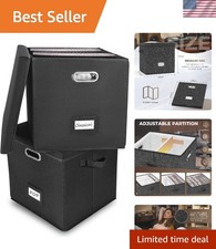 Compact and Portable 2-Pack Vinyl Record Storage Boxes - Holds 50 Records