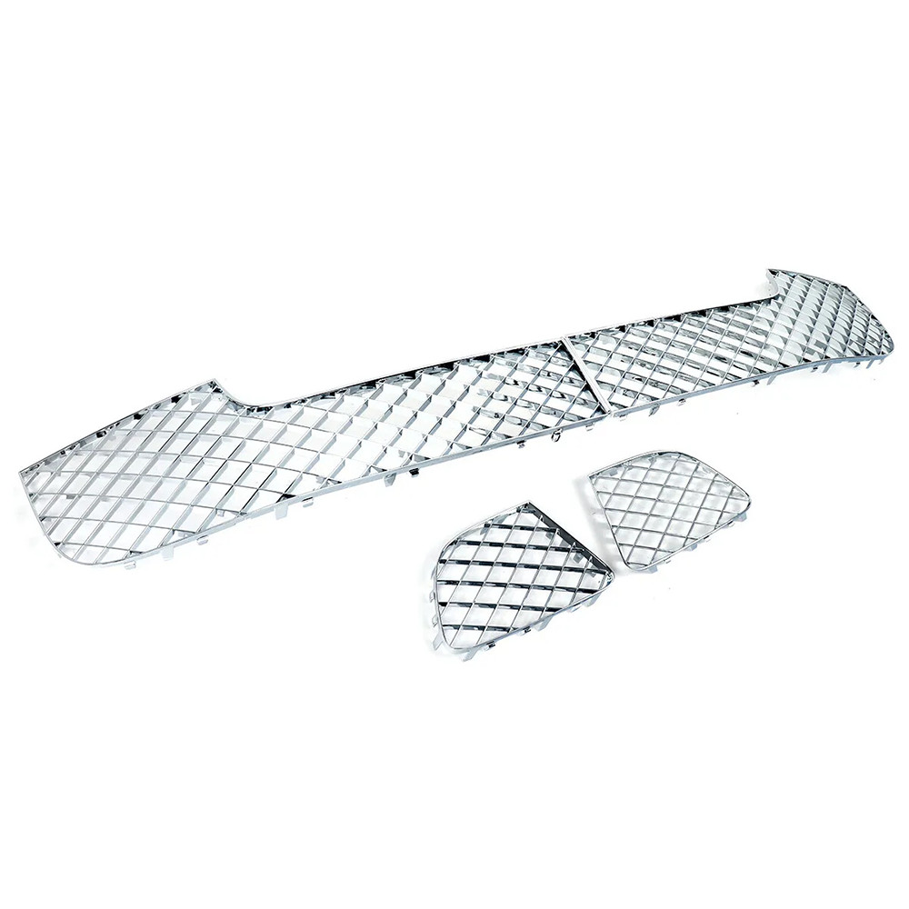 NEW 4PCS Chrome Bumper Lower Mesh Grille For Bentley Continental Gt Gtc 2012-15