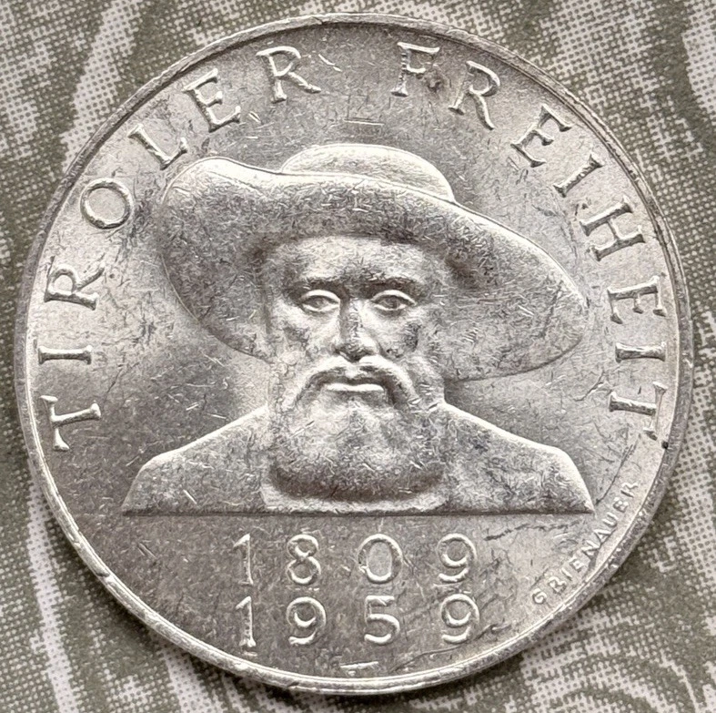 50 Schilling 1959 Österreich 150 Jahre Befreiung  Tirol 20.g 900 Silber Münze