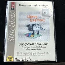 Mouseloft Stitchlets For Occasions Happy Easter Lamb Cross Stitch Kit + Card/Env