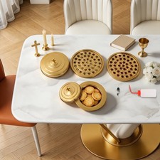 Holy Communion Tray Set, Stainless Steel Communion Trays for Churches  with Lid