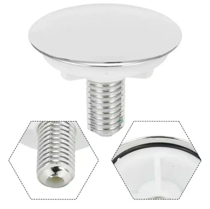 1pc Silver 45mm Kitchen Sink Tap Hole Cover Silver Round Stopper Plug - NEW