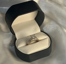 Princess Cut Diamond Engagement  Wedding Ring Set in Yellow Gold