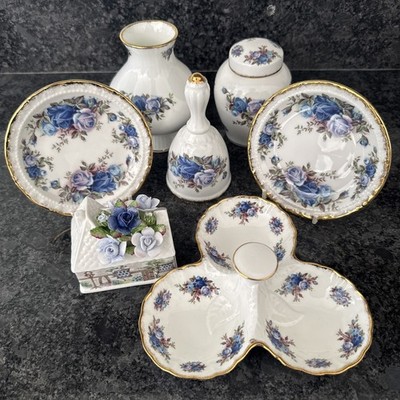 Royal Albert Moonlight Rose, Vase, Glocke, Gewürzschale, Ornament, 7 Stück