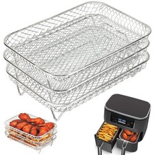 【3 IN 1】Set Professionale Friggitrice ad Aria: 3 Cestelli Inox 304 + Griglia Dis