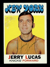 1971 Topps #81 Jerry Lucas Autograph HQ Signed Sticker Abrasion New York Knicks