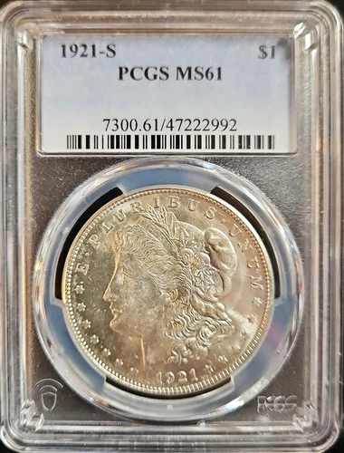 1921-S $1 Morgan Silver Dollar PCGS MS 61