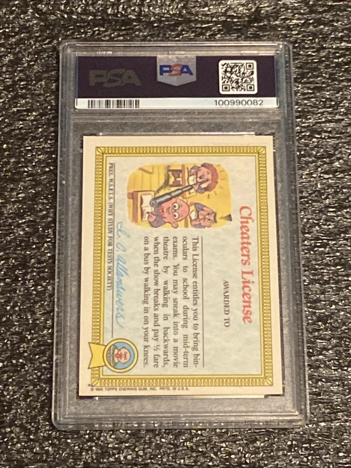 1985 GARBAGE PAIL KIDS STICKERS #8a ADAM BOMB SERIES 1 PSA 6 Matte - Image 2 of 3