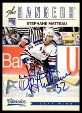 2012-13 Panini Classics Signatures Autographs Stephane Matteau Auto New York