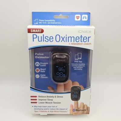 New iChoice Smart Pulse Oximeter + Relaxation Coach Bluetooth Heart Rate & Oxy
