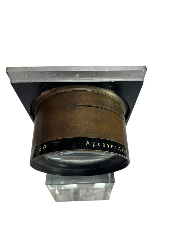 Antigua lente de barril de latón Tessar apocromático Carl Zeiss Jena 84 cm 10,5 RARA Foto 2 de 4