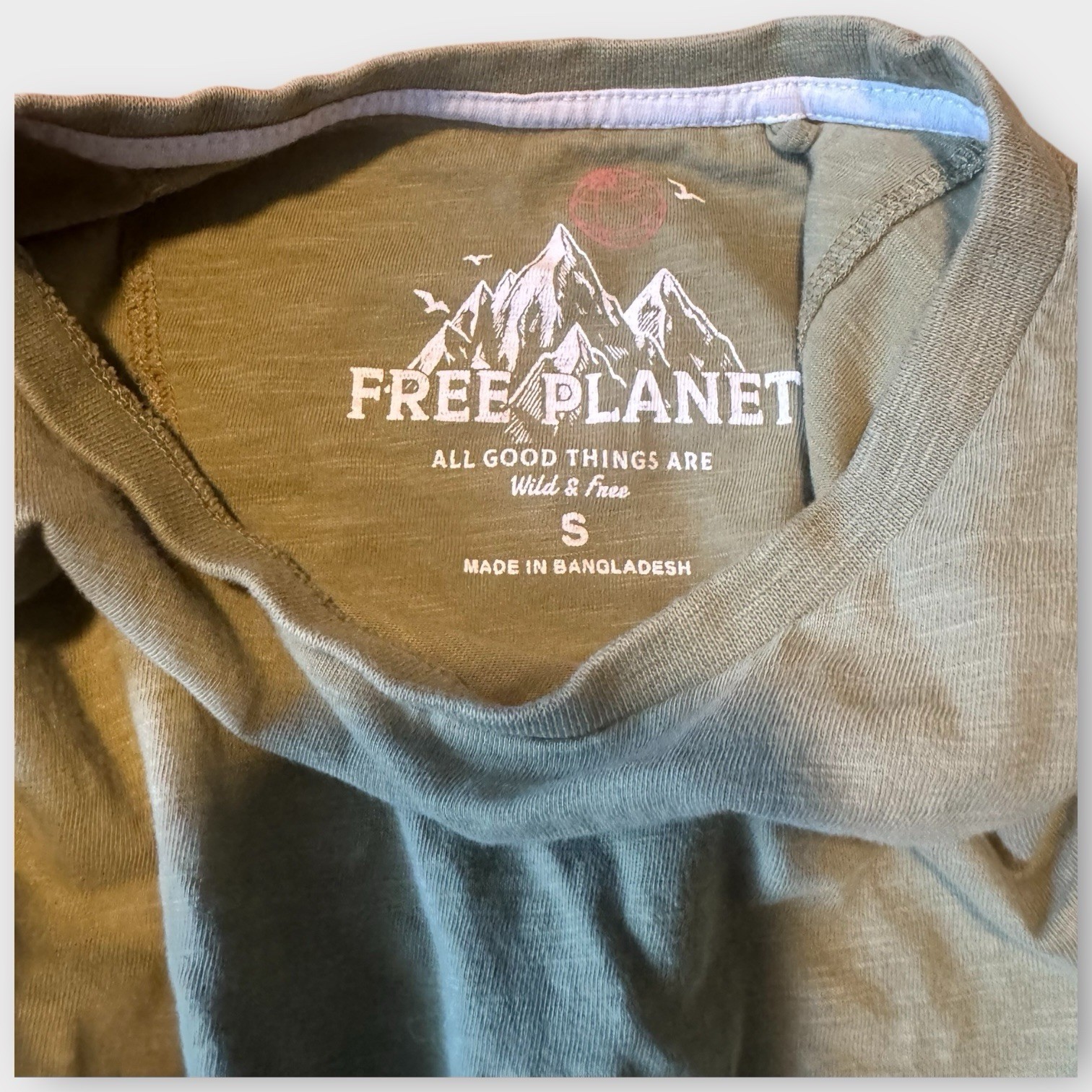 Free Planet | 2x Men’s Gray X-SM & Green SM 100% Organic Cotton Short Sleeve image 5