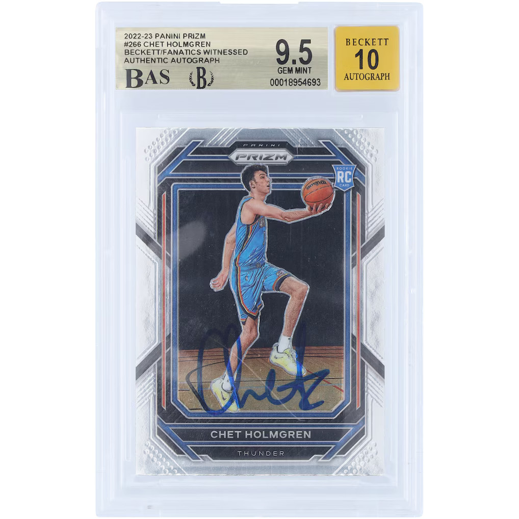 2022 Chet Holmgren Panini Prizm RC Rookie # 266 BGS 9.5 Gem Mint AUTOGRAPHED