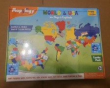 Mapology World USA States Flags Capitals Jigsaw Puzzle - Fun Facts Kids 5