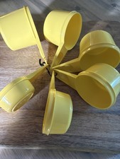 Vintage 1970s Tupperware Measuring Cups Set Sunshine Yellow Nesting Baking Tools