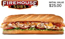 $50 ($25x2) Firehouse Subs Gift Card CERTIFICATE