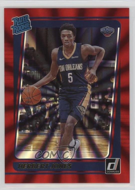 2021-22 Panini Donruss Rated Rookie Holo Red Laser 78/99 Herbert Jones #207 rf2