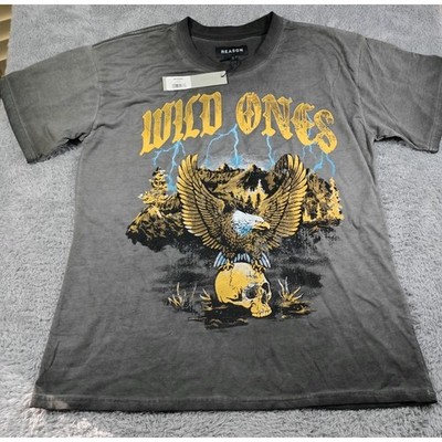 Reason Brand Wild Ones Tee Shirt Size Large Eagle Skull