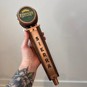 Sierra Nevada Torpedo Extra IPA Beer Tap Handle Wood Copper Barrel Design