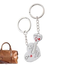 Matching Key Chains Alloy Heart Key Shape 1 pair Keychain Creative Bag Pendants