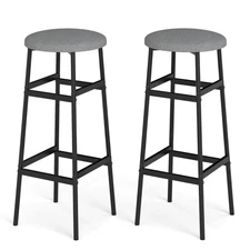 Bar Stools Set of 2 with Sturdy Metal Frame and Footrest for Kitchen Island