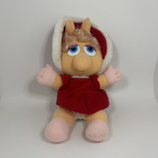 Henson 1987 Muppet Baby s Miss Piggy Plush Stuffed Animal Red Hooded Outfit