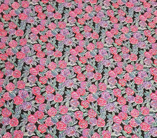 Vintage Unbranded Floral Cotton Fabric 69 x 45