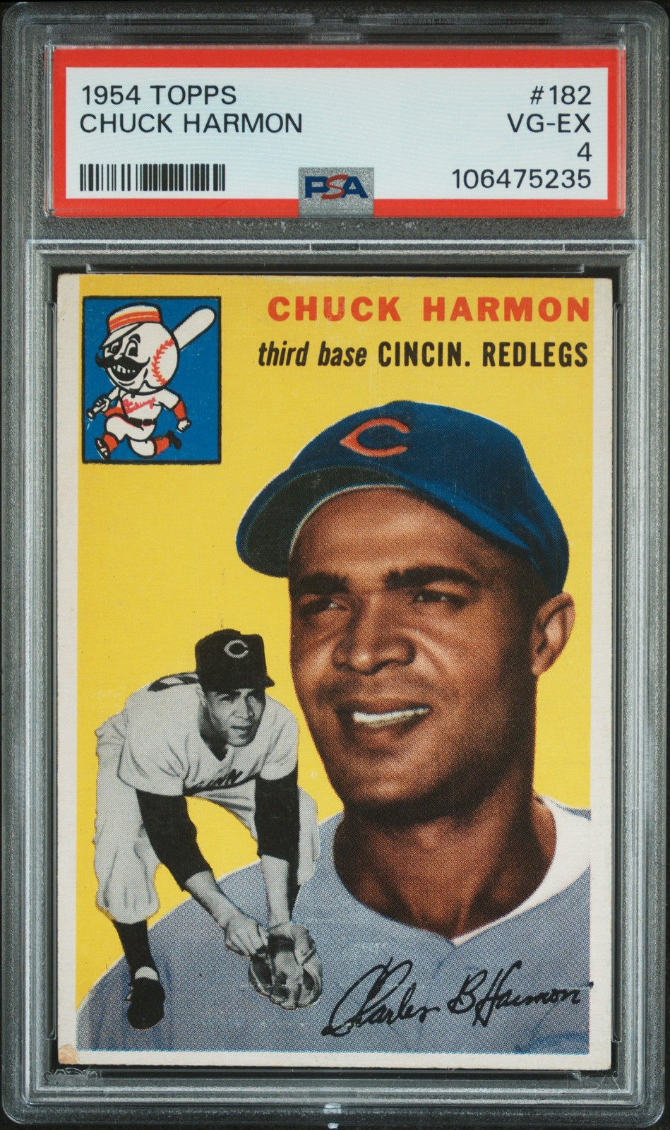 1954 TOPPS #182 CHUCK HARMON PSA 4