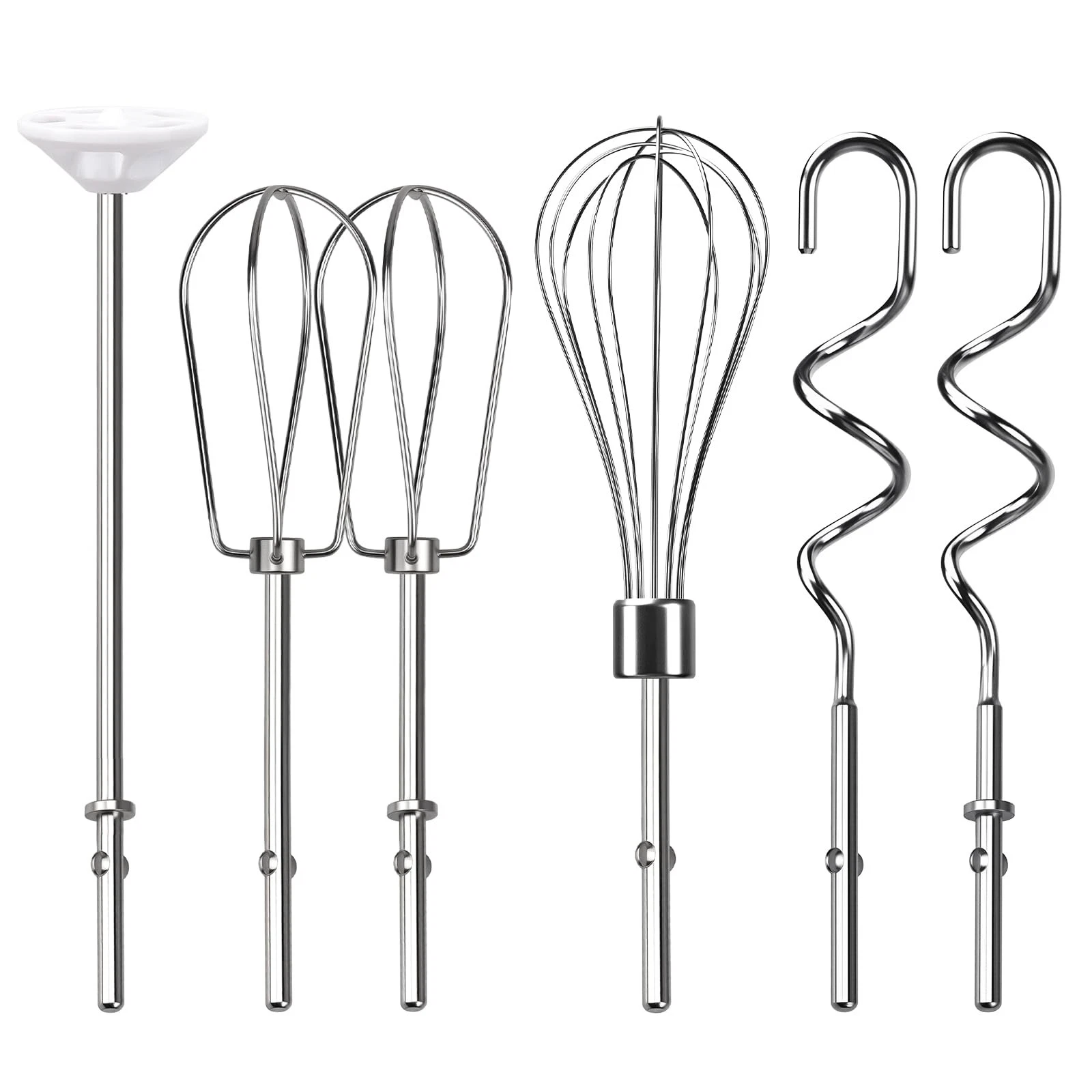 Hand Mixer Beaters Attachments, Whisk, Dough Hooks, and Liquid Blending Rod, ...