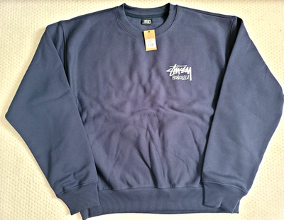 NWT Stussy Honolulu Chapter Limited NAVY BLUE Fleece Crewneck