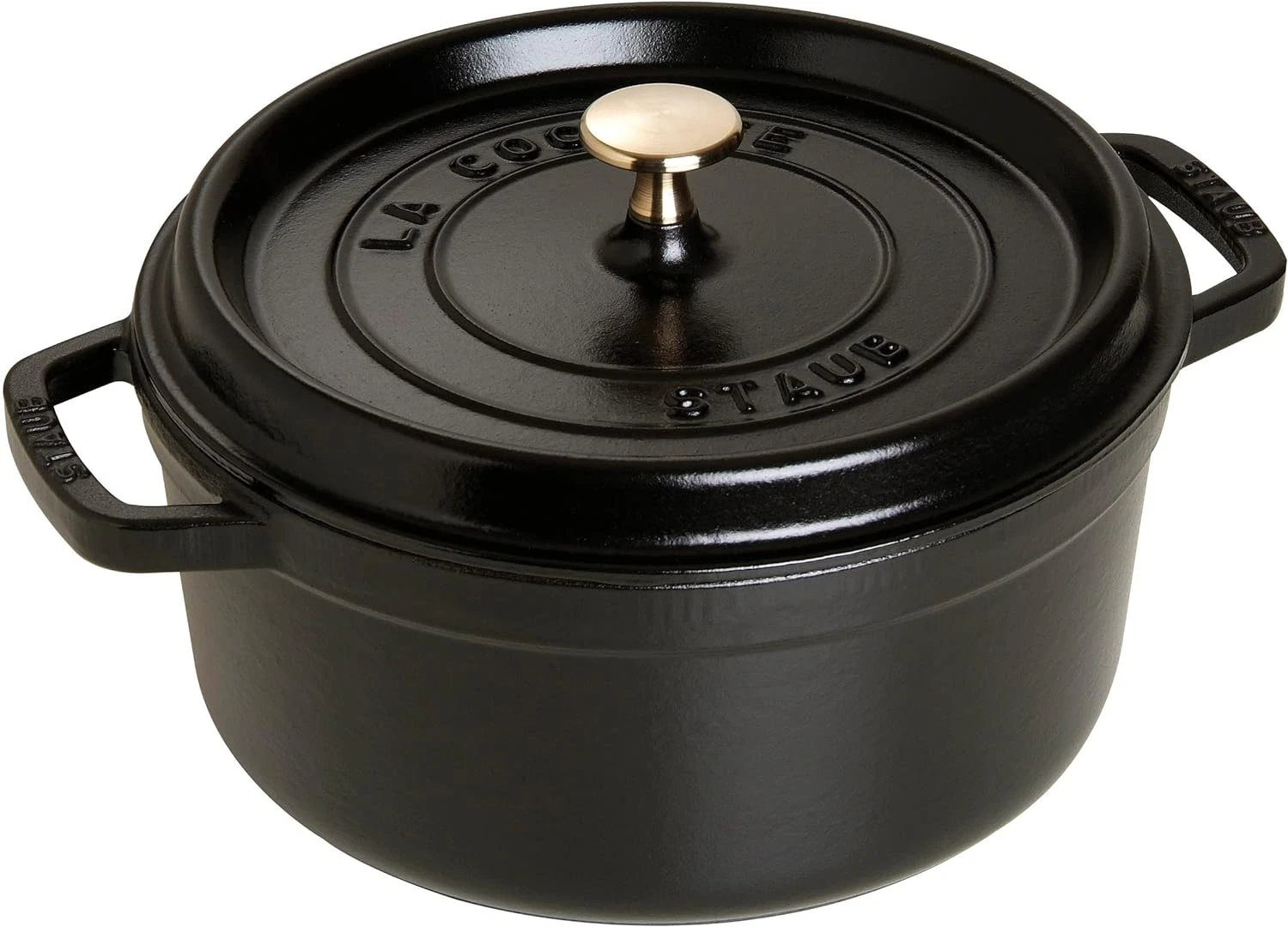 6.7L Premium Black Cast Iron Round Cocotte - 28cm Roaster Cookware