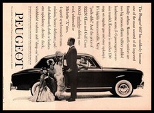 1959 Peugeot 403 Four-Door Sedan Little Girls In Fancy Dresses Vintage Print Ad
